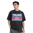 thumbnail image 1 of Yiaed Trump 2024 Keeping America Great Print Men's Cotton T-Shirts Loose Fit Summer Vintage Washed Tee Short Sleeve Casual Gym Shirts Tops-Medium, 1 of 6