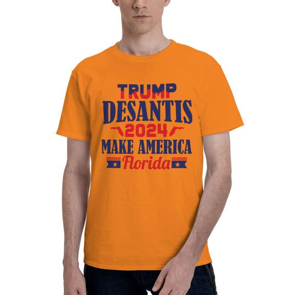 Yiaed Trump 2024 Print Mens T-Shirt,Lightweight Cotton Tee, Crewneck T-Shirt For Men Basic Tee Shirt-X-Large