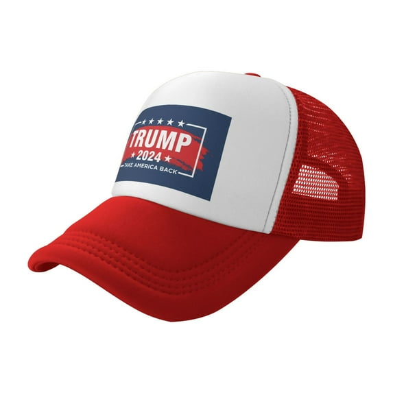 Yiaed Trump 2024 Take America Back Print Classic Trucker Hat Rugged Flex Mesh Baseball Cap