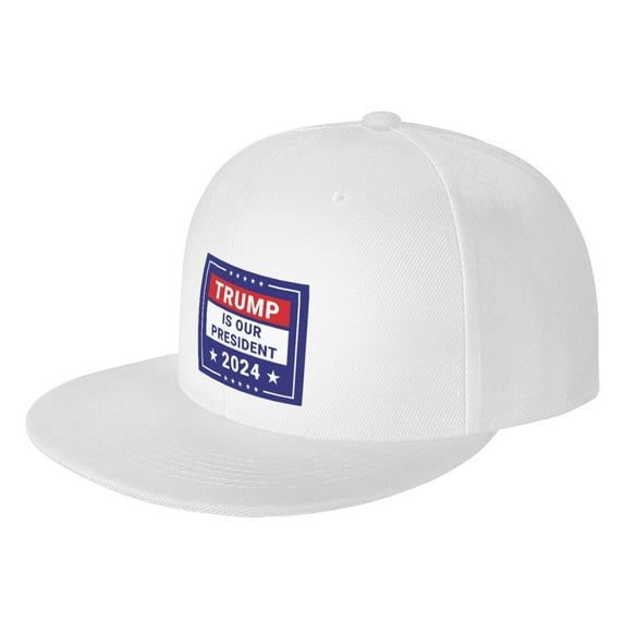 Yiaed Trump is our president 2024 Print Classic Hat Cap Hip Hop Style Flat Bill Adjustable Size