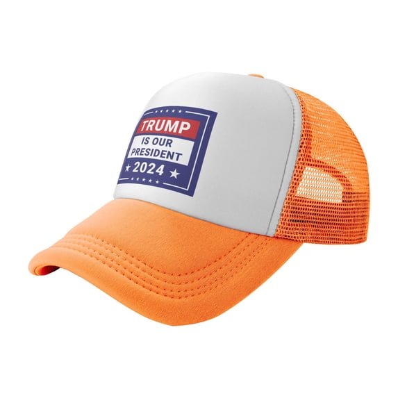 Yiaed Trump is our president 2024 Print Classic Trucker Hat Rugged Flex Mesh Baseball Cap