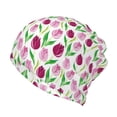 thumbnail image 1 of Yiaed Tulips Flowers Print Multifunction Beanie Hats for Women Men Slouchy Knit Beanie Hat Winter Hat Scarf Stretch Skull Cap, 1 of 8