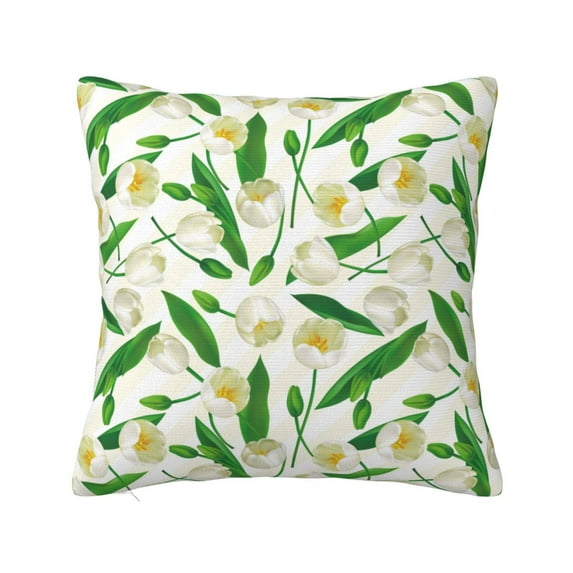 Yiaed Tulips Flowers Print Pillow Covers Super Soft Decorative Square Throw Pillow Covers Case Cushion Covers for Sofa Couch Bedroom Car Decor(No pillow core)-22"x22"