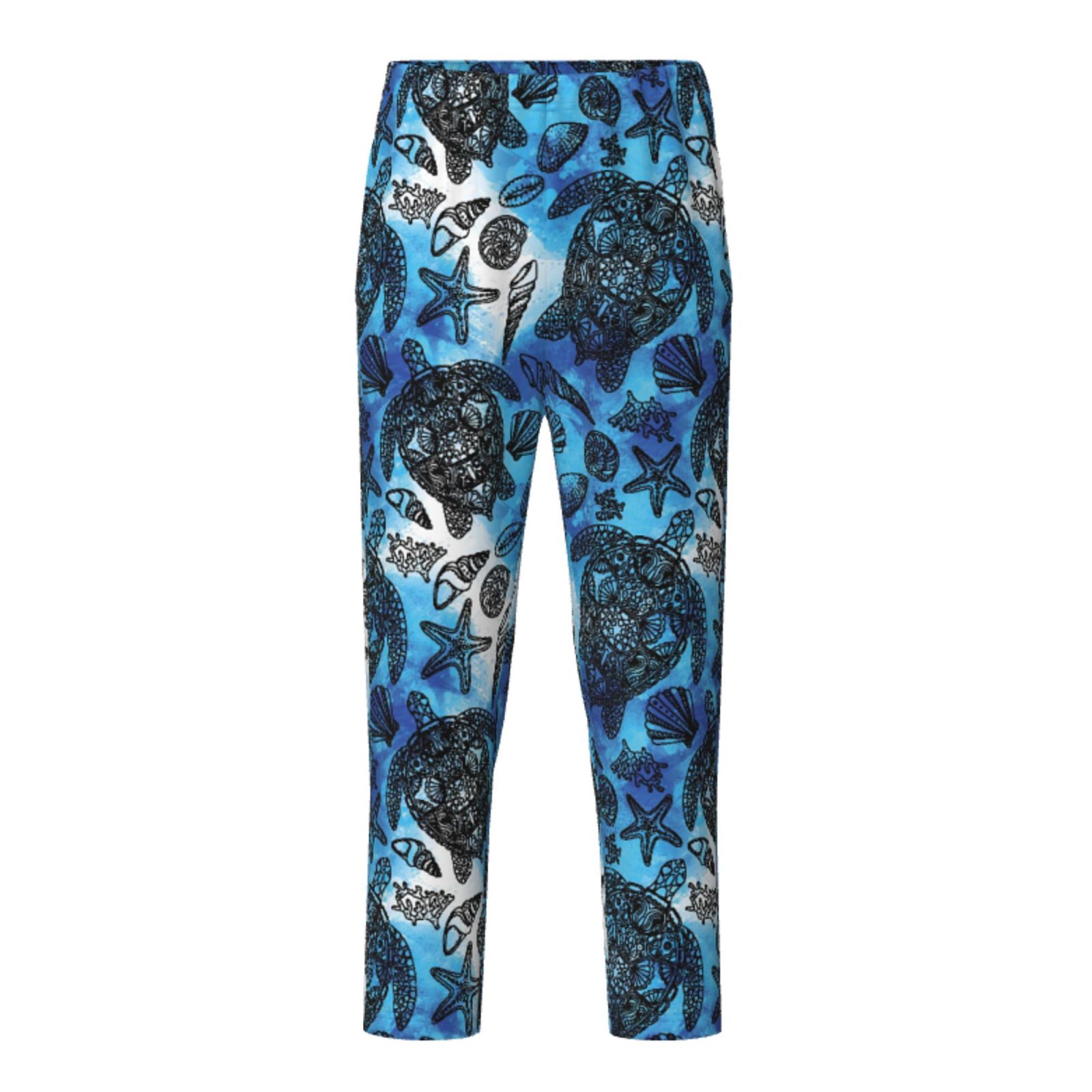 Turtle Pj Shell Yiaed Turtle,Shell Algae Starfish Coral Print Teenagers' Lounge Pants ...