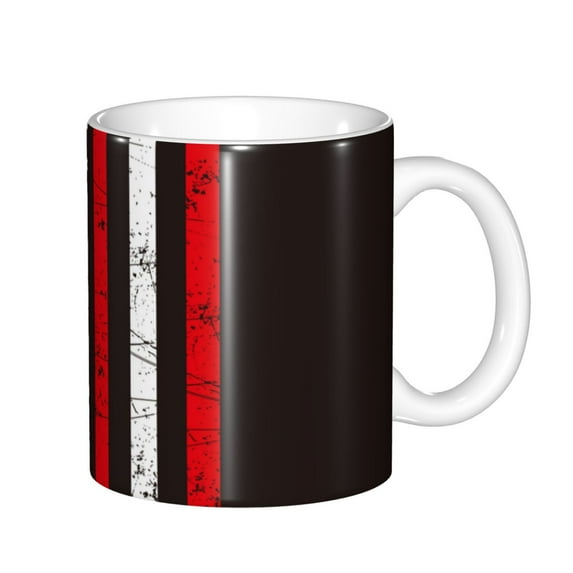 Yiaed USA Flag Cross Print Ceramics Coffee,Large Handle Design,Extra Large Tea and Coffee Cup for Office and Home Mugs