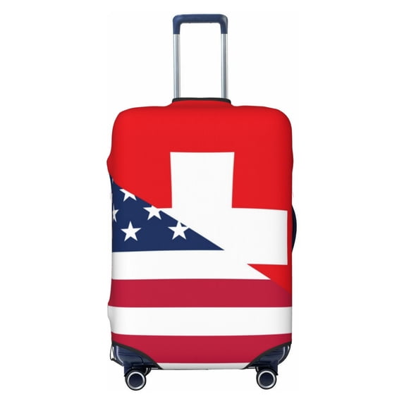 Yiaed USA Switzerland Print Travel Luggage Cover Suitcase Protector Fits 18-32 Inch Luggage Wheel Covers Patterned Elastic Luggage Anti-scratch(No luggage)-X-Large