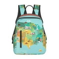 thumbnail image 1 of Yiaed USA Tourist Map Print Lightweight Backpack Travel Backpacks Hiking Daypack for Women Men, 1 of 5
