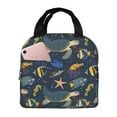 thumbnail image 1 of Yiaed Undersea Animals Print Insulated Lunch Bag Reusable Cute Tote Lunch Box, Leakproof Cooler Lunch Bags for Work Office Travel School Picnic, 1 of 5