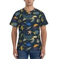 thumbnail image 1 of Yiaed Undersea Animals Print Mens Short Sleeve Tight Fit T-Shirt, Crewneck Casual Tee-XX-Large, 1 of 5