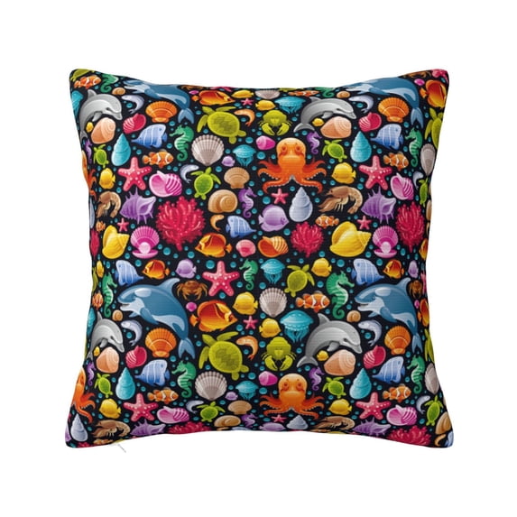 Yiaed Underwater Diving Animals Print Pillow Covers Super Soft Decorative Square Throw Pillow Covers Case Cushion Covers for Sofa Couch Bedroom Car Decor(No pillow core)-26"x26"