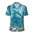 thumbnail image 1 of Yiaed Underwater Dolphin ScenePrint Men's Short Sleeve Polo Shirt,Golf Polo for Men Three-Button Golf Shirt Athletic Casual Collared T-Shirt- Small, 1 of 7