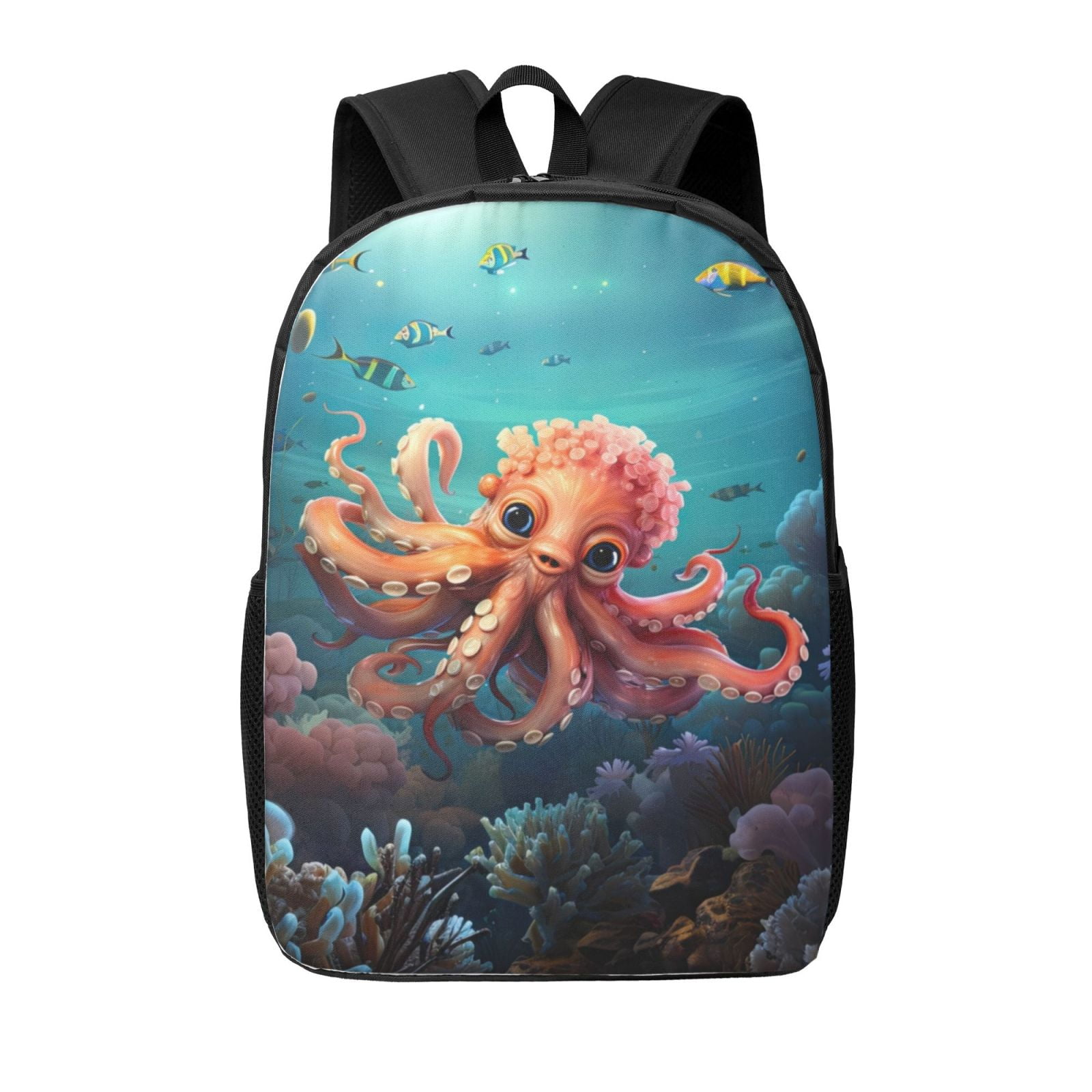 Yiaed Underwater Plant Octopus Print Travel Laptop Backpack, 17 Inch