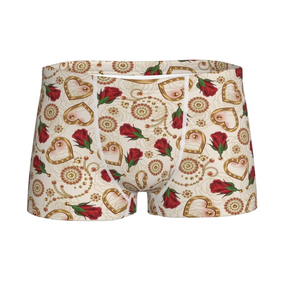 Yiaed Valentine'S Day Rose Print Boys' Boxer Briefs Cotton Casual Stretch Comfort Boys Boxers - Kids Boxer Briefs Underwear for Boys (6-18)-Medium
