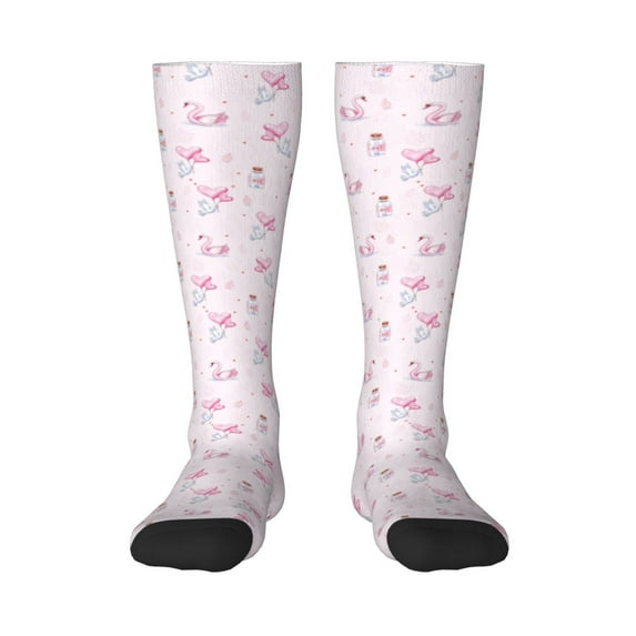 Yiaed Valentine's Day Print Great elasticity Adult Stockings Sports socks for Men and Women