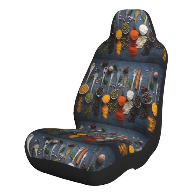 Yiaed Various Herbs And Spices In Spoons Print Car Seat Covers