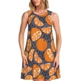 thumbnail image 1 of Yiaed Various Oranges Print Women's Sleeveless Dress, Loose Fit Summer Dress, Casual Sleeveless Dress for Women, 1 of 7