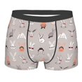 thumbnail image 1 of Yiaed Various Rabbits Print Men's Soft Cotton Boxer Shorts Breathable Boxers Underwear Moisture-Wicking Underwear Stretch Boxer Briefs for Man-Small, 1 of 5