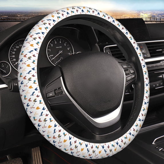 Yiaed Various Rooster Steering Wheel Cover,Universal 15 Inch Anti Slip Steering Wheel Protector Car Accessories Interior for Auto Truck SUV