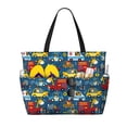 thumbnail image 1 of Yiaed Vehicles Cartoon with Funny Drivers,Animal Drivers Print Large Capacity Beach Travel Bag - Waterproof Zipper Vacation Tote for Sandproof Storage, and Camping, 1 of 1