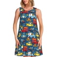 thumbnail image 1 of Yiaed Vehicles Cartoon with Funny Drivers,Animal Drivers Print Women's Sleeveless Dress, Loose Fit Summer Dress, Casual Sleeveless Dress for Women, 1 of 7