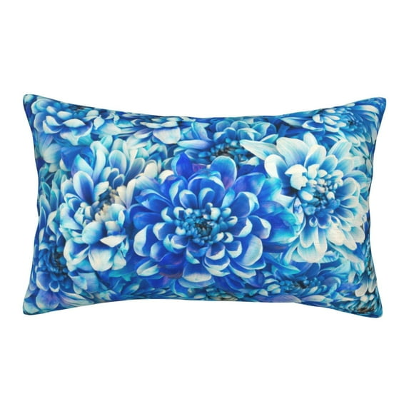Yiaed Vibrant Blue Floral Print Brushed Microfiber Envelope Pillowcases, Standard,Envelope Closure Pillow Cases(Without Pillow Core)-20"x30"