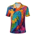 thumbnail image 1 of Yiaed Vibrant Parrot Splash ArtPrint Men's Short Sleeve Polo Shirt,Golf Polo for Men Three-Button Golf Shirt Athletic Casual Collared T-Shirt- Medium, 1 of 7