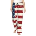 thumbnail image 1 of Yiaed Vintage American Flag Print Womens Lounge Pants, Loose PJ Bottoms, Long Pajama Pants for Women-Small, 1 of 6