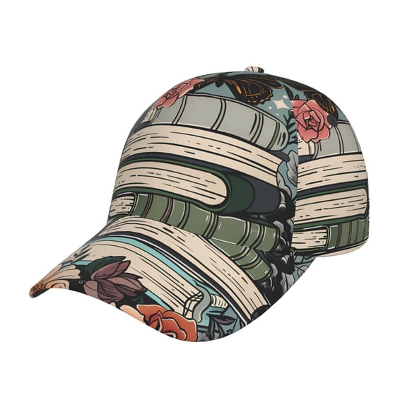 Yiaed Vintage Art Butterfly Flower Print Cap Adjustable Size for Running Workouts and Outdoor Activities All Seasons