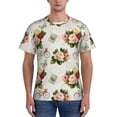 thumbnail image 1 of Yiaed Vintage Bike Flower Butterfly Print Mens Short Sleeve Tight Fit T-Shirt, Crewneck Casual Tee-Large, 1 of 5