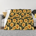 thumbnail image 1 of Yiaed Vintage Black Plaid Sunflower Print Blanket Throw Blanket Soft Cozy Flannel Blanket for Home Bed Sofa Couch Chair-50"x40", 1 of 6