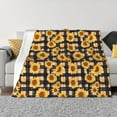 thumbnail image 1 of Yiaed Vintage Black White Plaid Sunflowe Print Blanket Throw Blanket Soft Cozy Flannel Blanket for Home Bed Sofa Couch Chair-80"x60", 1 of 6
