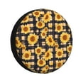 thumbnail image 1 of Yiaed Vintage Black White Plaid Sunflowe Print Tire Wheel Cover, Waterproof Spare Tire Cover Fit for Jeep, Truck,Trailer, RV, SUV, Camper and Most Vehicle-17 inch, 1 of 6
