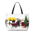 thumbnail image 1 of Yiaed Vintage Buffalo Plaid Christmas Camper Print Large Capacity Beach Travel Bag - Waterproof Zipper Vacation Tote for Sandproof Storage, and Camping, 1 of 5