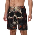 thumbnail image 1 of Yiaed Vintage Butterfly Flower Skull Print Mens Swim Trunks Bathing Suit Compression Liner Beach Swim Shorts Swimwear Quick Dry Zipper Pocket No-Chafing Board Short-Small, 1 of 6