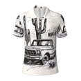 thumbnail image 1 of Yiaed Vintage Cactus PickupPrint Men's Short Sleeve Polo Shirt,Golf Polo for Men Three-Button Golf Shirt Athletic Casual Collared T-Shirt- Medium, 1 of 7