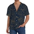 thumbnail image 1 of Yiaed Vintage Chrysanthemum Print Mens Casual Wrinkle Free Shirts Short Sleeve Button Down Summer Stretch Dress Shirt-X-Large, 1 of 5