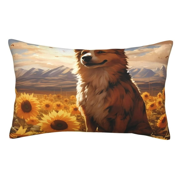 Yiaed Vintage Cute Corgi Sunflower Print Brushed Microfiber Envelope Pillowcases, Standard,Envelope Closure Pillow Cases(No pillow core)-20"x30"