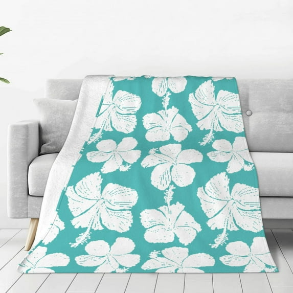 Yiaed Vintage Floral Pattern Fleece Throw Blanket,Fleece Throw Blankets for Couch & Bed All Season Use -60"x50"
