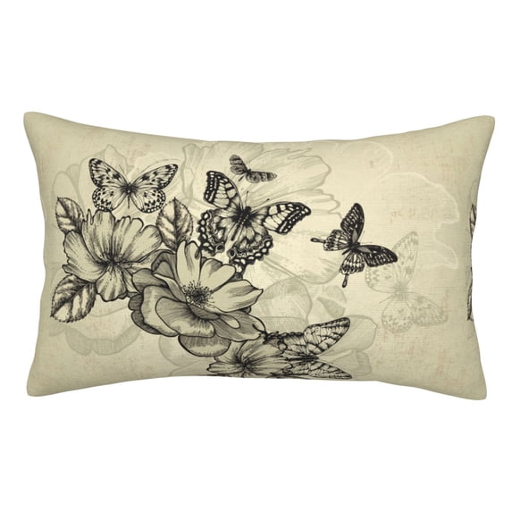 Yiaed Vintage Floral Print Brushed Microfiber Envelope Pillowcases, Standard,Envelope Closure Pillow Cases(No pillow core)-16"x24"
