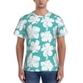 thumbnail image 1 of Yiaed Vintage Floral Print Mens Short Sleeve Tight Fit T-Shirt, Crewneck Casual Tee-Small, 1 of 5