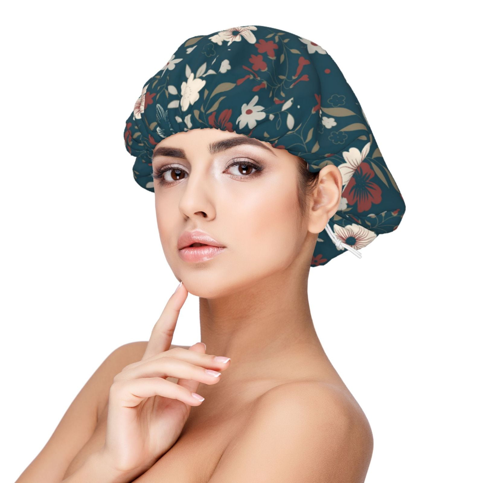 Yiaed Vintage Floral Print Satin Silk Hair for