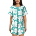 thumbnail image 1 of Yiaed Vintage Floral Print Short Sleeve Pajama Sets for Women Casual Crew Neck 2 Piece Lounge Sets Women's Short-Sleeved Pajama-3X-Large, 1 of 5