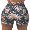 thumbnail image 1 of Yiaed Vintage Floral Print Women's Athletic Shorts Running Shorts Sporty Short High Waisted Elastic Workout Shorts for Yoga Gym Running & Sports -Small, 1 of 8