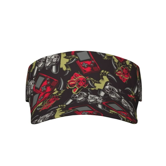 Yiaed Vintage Gaming Print Sport Sun Visor Hats Adjustable Empty Top Baseball Cap Cotton Ball Caps for Women and Men