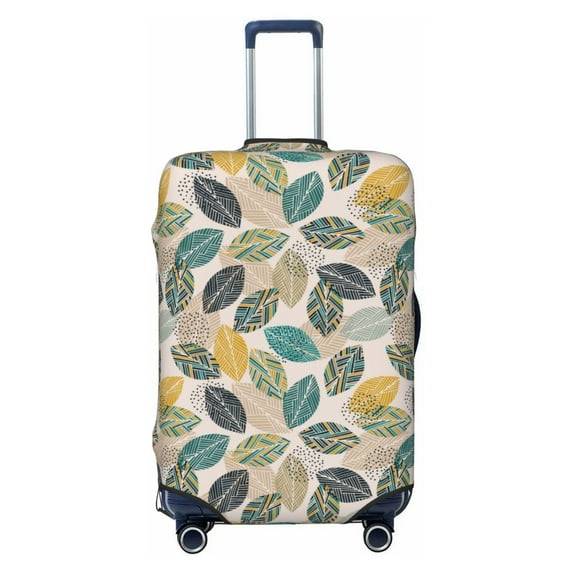 Yiaed Vintage Leaves Print Travel Luggage Cover Suitcase Protector Fits 18-32 Inch Luggage Wheel Covers Patterned Elastic Luggage Anti-scratch（No luggage）（No luggage）-