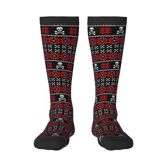 Yiaed Vintage Maple Leaf with Skull Pattern Print Great elasticity Adult Stockings Sports socks for Men and Women