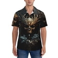 thumbnail image 1 of Yiaed Vintage Ornate Skull Print Hawaiian Shirt for Men Short Sleeve Button Down Shirts Beach Shirts for Men-X-Large, 1 of 5