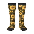 thumbnail image 1 of Yiaed Vintage Plaid Sunflower Print Great elasticity Adult Stockings Sports socks for Men and Women, 1 of 6