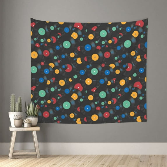 Yiaed Vintage Records Print Tapestry for Bedroom,Tapestry Wall Tapestries, Tapestry Aesthetic for Living Room Dorm Room 51" X 60"