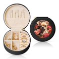 thumbnail image 1 of Yiaed Vintage Red Flower Chihuahua Print Travel Jewelry Case Bridesmaid Gift Boxes Jewelry Travel Organizer Small Round Jewelry Box Mini Storage-Black, 1 of 7